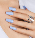 Pastel azure blue nails – elegant styling