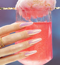 Manicure with golden specks and dazzling mermaid effect