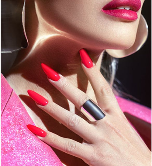 Bold, striking magenta nails