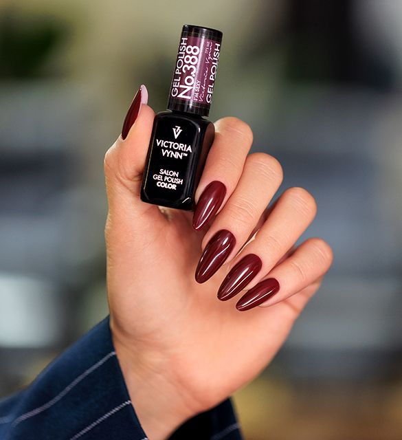 Bold, deep burgundy nails ideal for autumn