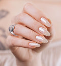Semi-transparent white nails with "wet look" effect