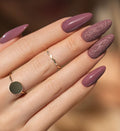 Delicate violet nails in heather shade