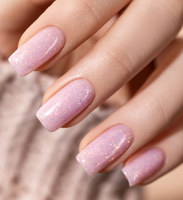 Subtle pink hybrid base with shiny accent