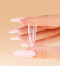 Pale pink nails styling with pink-silver reflections