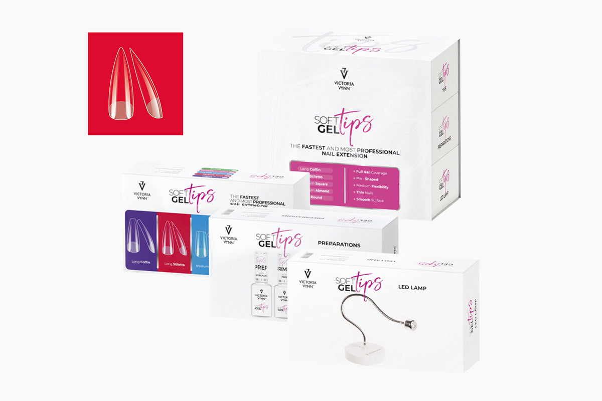 SOFT GEL TIPS SET with Long Stiletto